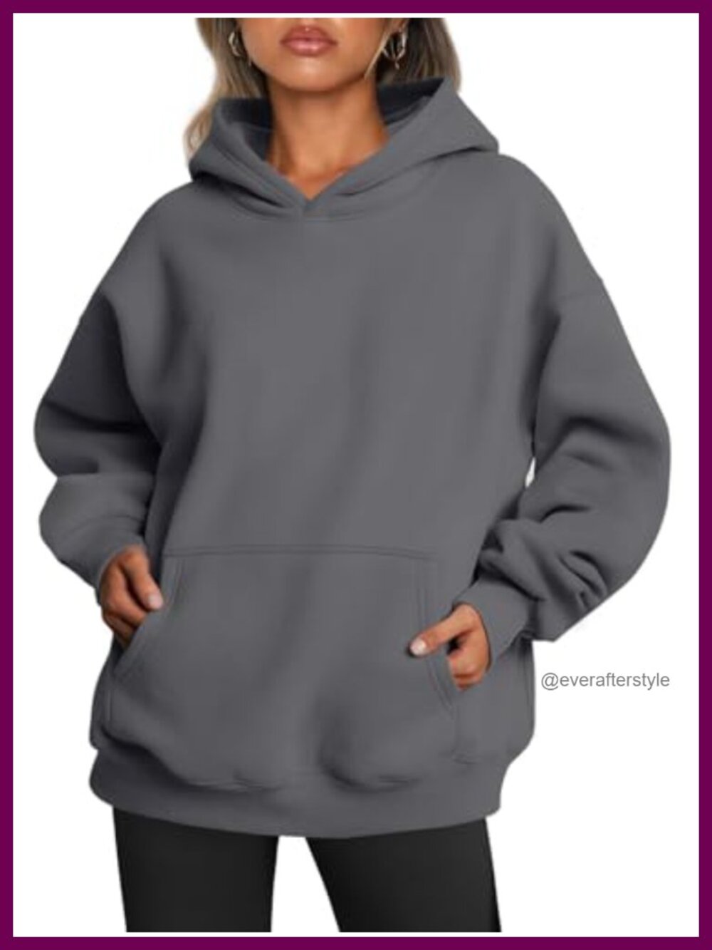 Oversized Hoodie 50% Cotton Fleece Pullover Sweatshirt